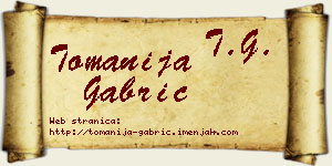 Tomanija Gabrić vizit kartica